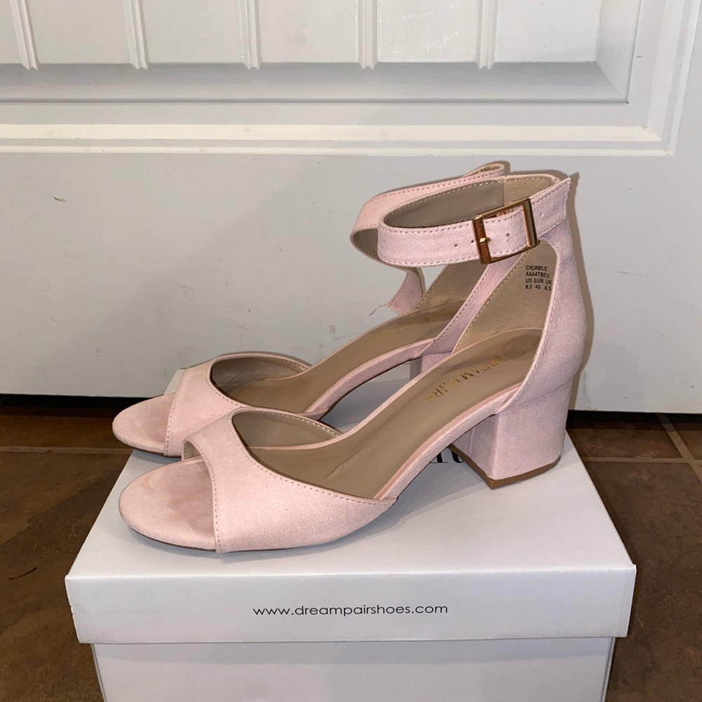 Pink chunky heels size 8.5
